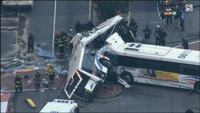 A bus driver was killed in New Jersey when two transit buses collided