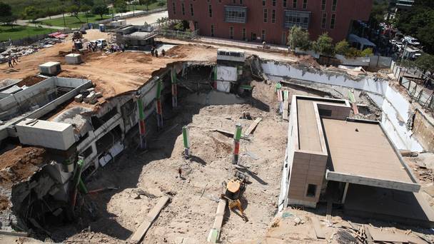 A building collapsed in a Tel Aviv construction zone