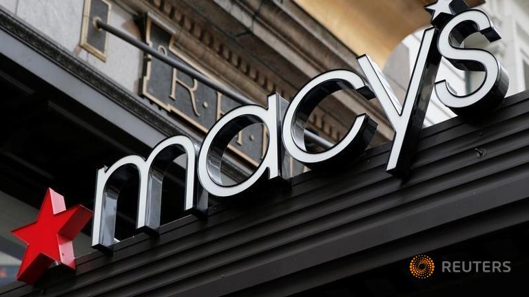 A sign that marks the Macy's store is seen at the Herald Square location in New York U.S