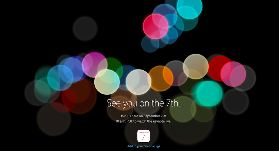 Apple iPhone 7 launch invite