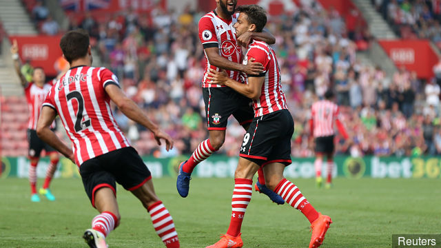 Southampton's Jay Rodriguez scores their first goal