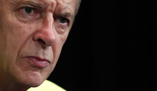 Arsenal manager Arsene Wenger attends a press conference at the Parc des Princes stadium in Paris