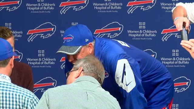 Bills head coach Rex Ryan poses as a reporter and tries to prank Patriots wide receiver Julian Edelman on his conference call.                      WKBW