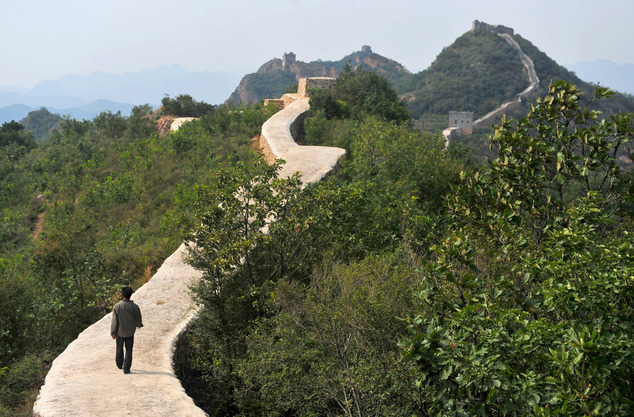 In Pictures: Section of the Great Wall of China 'saved' with concrete surfacing