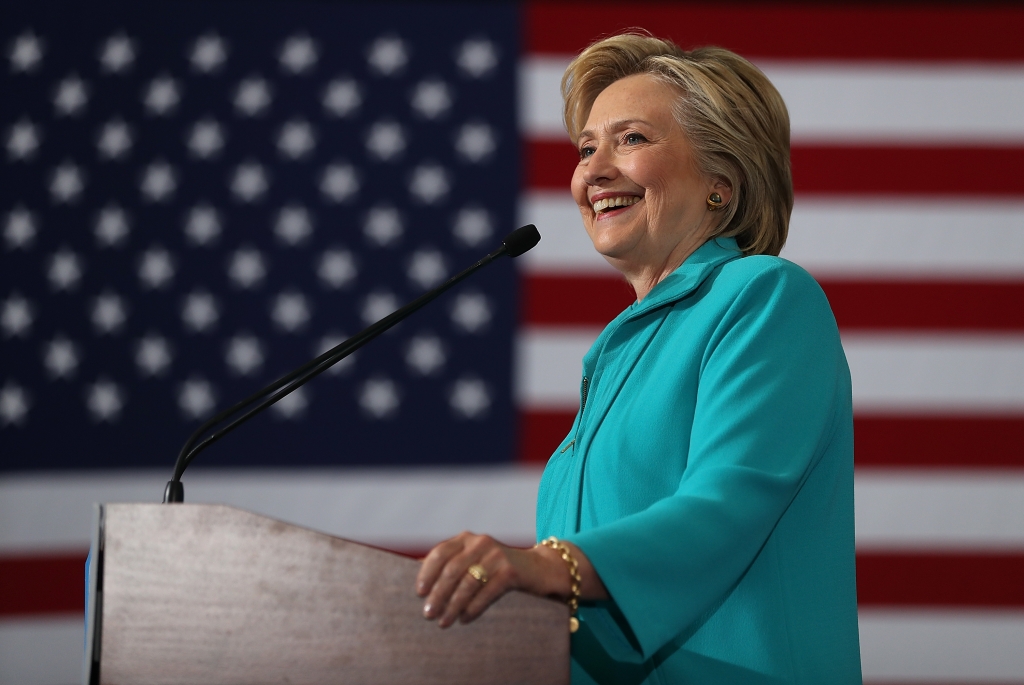 Democratic presidential nominee former Secretary of State Hillary Clinton speaks during a campaign even at Truckee Meadows Community College