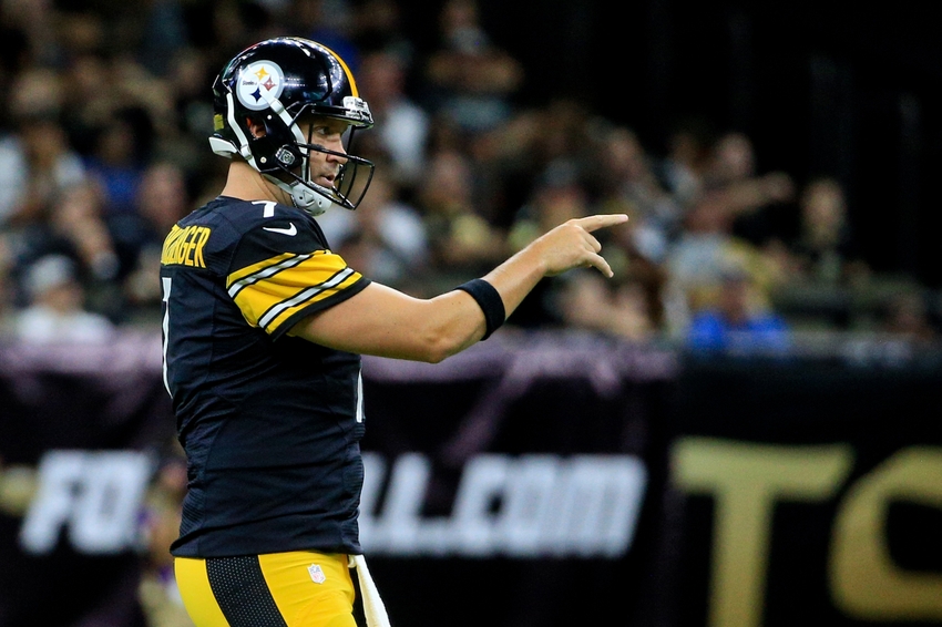 Aug 26 2016 New Orleans LA USA Pittsburgh Steelers quarterback Ben Roethlisberger celebrates after a touchdown during the first half of a preseason game against the New Orleans Saints at Mercedes Benz Superdome. Mandatory Credit Derick E. Hingle