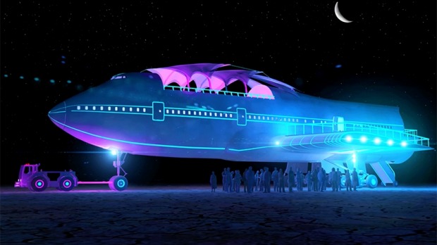 A 31-year-old airplane has been transported to the desert for the Burning Man festival