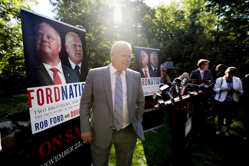 Doug Ford at Tuesday's news conference where he promoted his forthcoming book