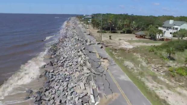 Drone Video Shows Storm Damage in Fla.'s Alligator Point