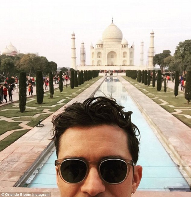 Even A-listers take selfies The actor snapped this shot of himself outside of India's Taj Mahal