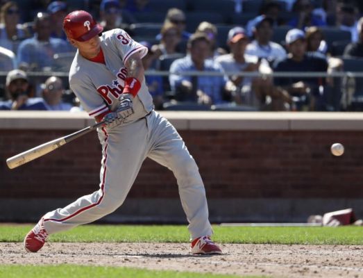 Philadelphia Phillies A.J. Ellis hits a two-run double