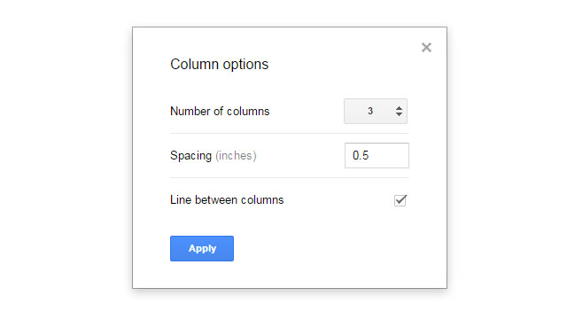 Docs now supports columns
