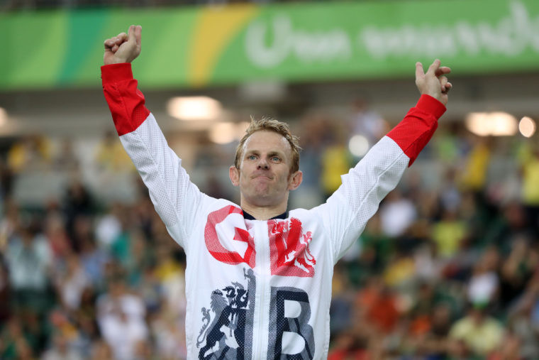 Great Britain's Jody Cundy celebrates on the podium