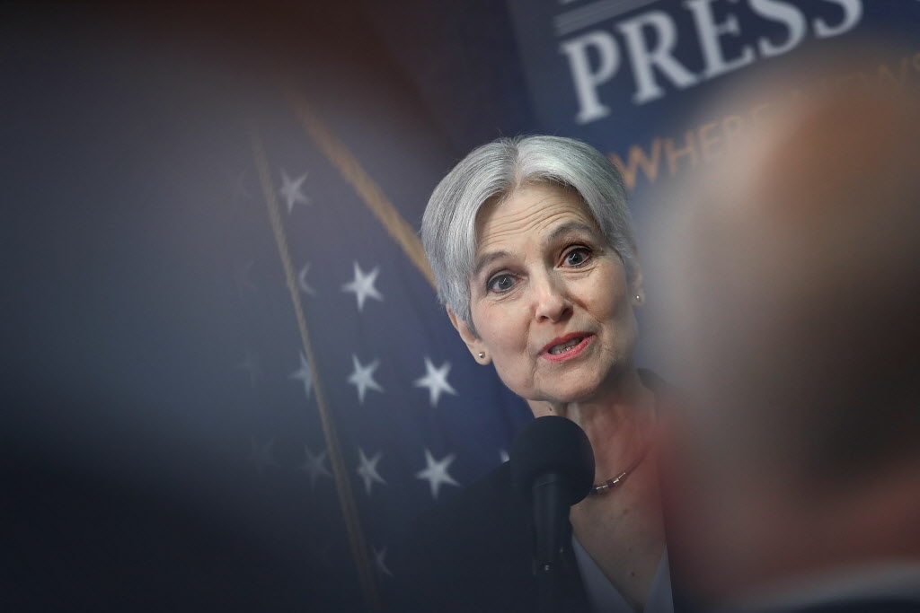 Green Party presidential nominee Jill Stein answers questions during a press conference at the National Press Club