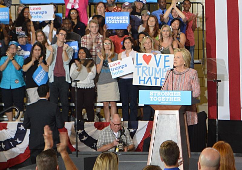 Hillary Clinton campaigns in Greensboro on the UNCG campus