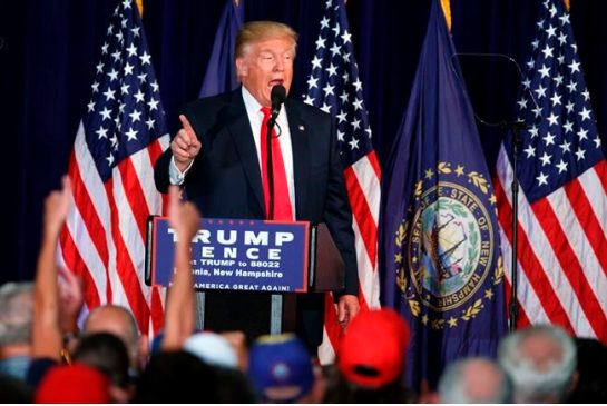 Republican presidential candidate Donald Trump speaks during a campaign rally at Laconia Middle School Thursday Sept. 15 2016 in Laconia N.H