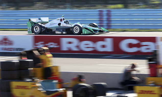 Simon Pagenaud of France drives during during practice for Sunday's Indy Car Grand Prix at The Glen auto race Friday Sept. 2 2016 in Watkins Glen N.Y