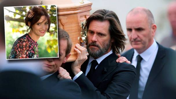 Jim Carrey at the funeral of Cathriona White