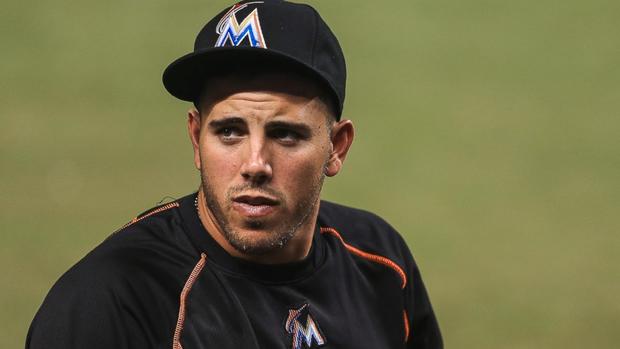 Jose Fernandez #16 of the Miami Marlins looks on during the game against the San Diego Padres at Marlins Park Aug. 27 2016