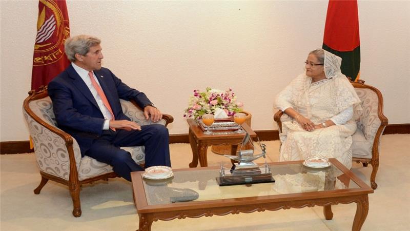 Kerry met with Hasina at the prime minister’s office in Dhaka