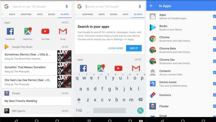 Google’s new In Apps search finds info within apps while offline