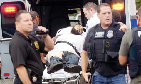 LINDEN NEW JERSEY Ahmad Khan Rahami is taken into custody after a shootout with police Monday Sept. 19 2016. — AP