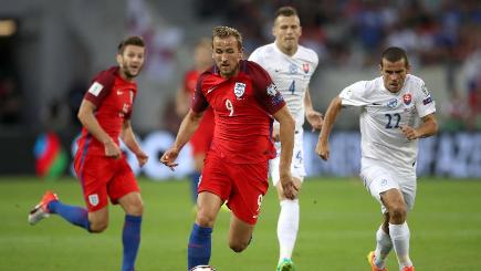 Harry Kane played as the lone striker in England's 1-0 win over Slovakia