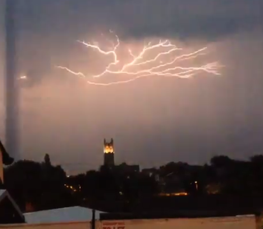 Lightning storm in Preston