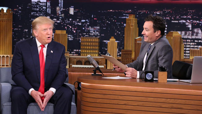 Donald Trump during an interview with host Jimmy Fallon