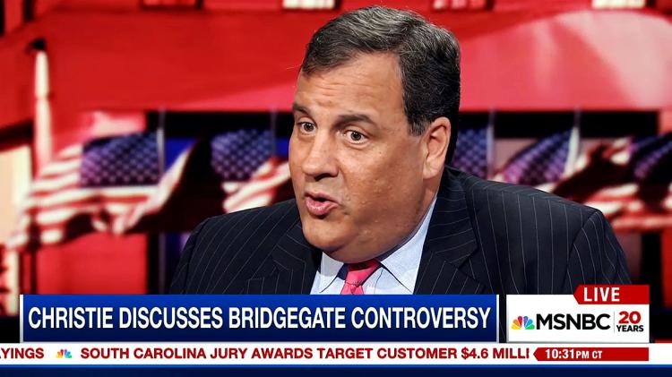 New Jersey Gov. Chris Christie discusses the Bridgegate controversy with Brian Williams and Nicolle Wallace on MSNBC on Thursday