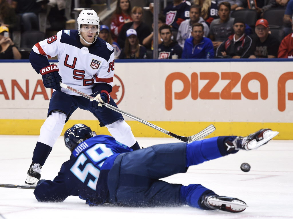 Patrick Kane will'bounce around the lineup for Team USA on Tuesday against Canada