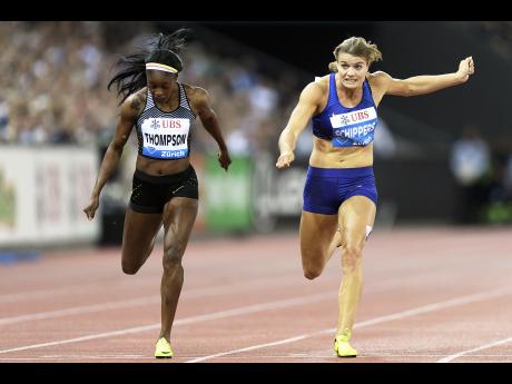 Video AP Elaine Thompson finishing ahead of Dafne Schippers in the 200m in Zurich today- AP