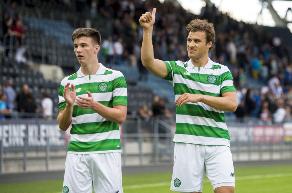 Herald Scotland Kieran Tierney and Erik Sviatchenko salute the Celtic support