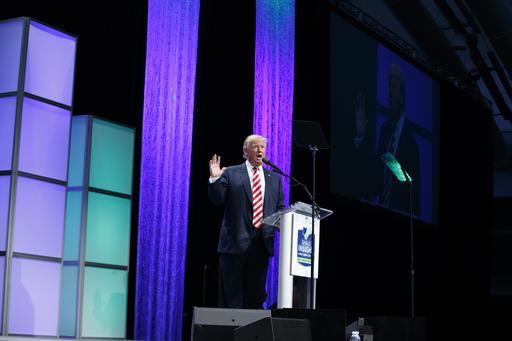 Republican presidential candidate Donald Trump speaks during a rally Monday Sept. 12 2016 in Asheville N.C