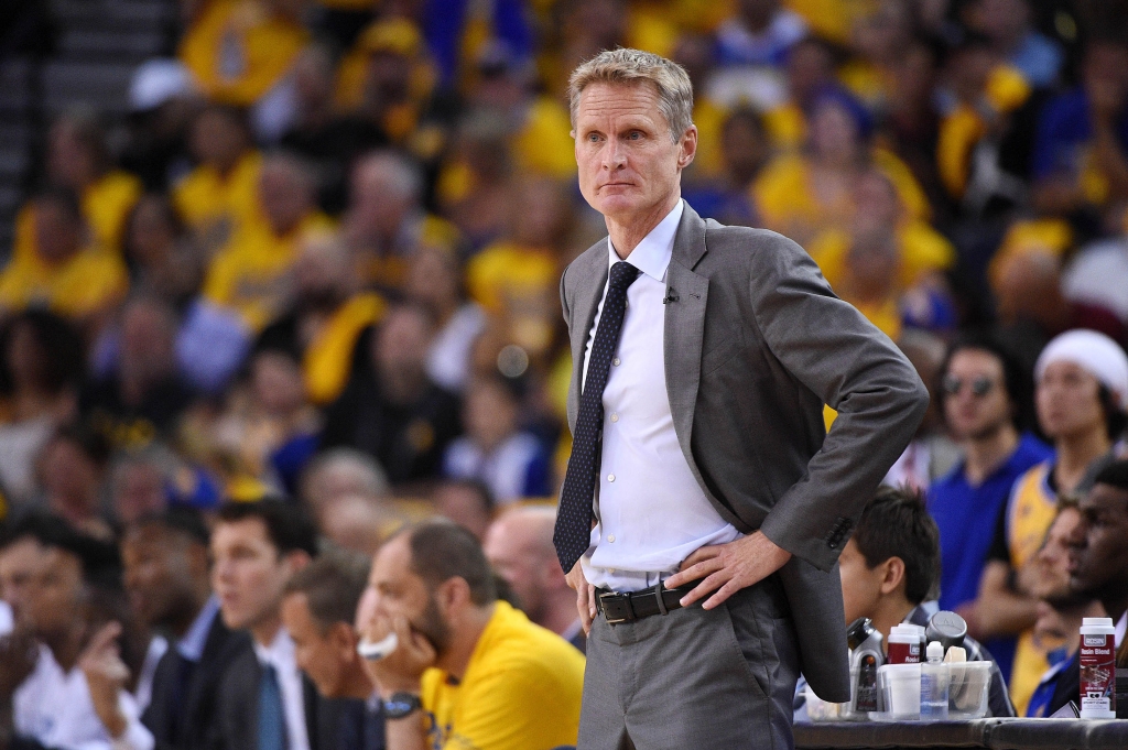 Jun 2 2016 Oakland CA USA Golden State Warriors head coach Steve Kerr during the second quarter against the Cleveland Cavaliers in game one of the NBA Finals at Oracle Arena. Mandatory Credit Kyle Terada-USA TODAY Sports ORG XMIT USATSI-269454 ORIG