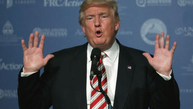 U.S. Republican presidential nominee Donald Trump speaks at the Values Voter Summit in Washington D.C. U.S