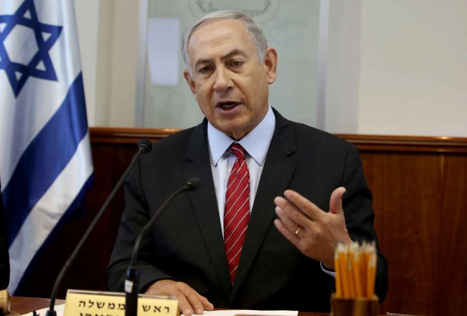 Israeli Prime Minister Benjamin Netanyahu gestures as he opens the weekly cabinet meeting at his Jerusalem office. The U.S. will provide Israel's military with $38 billion during the next 10 years officials