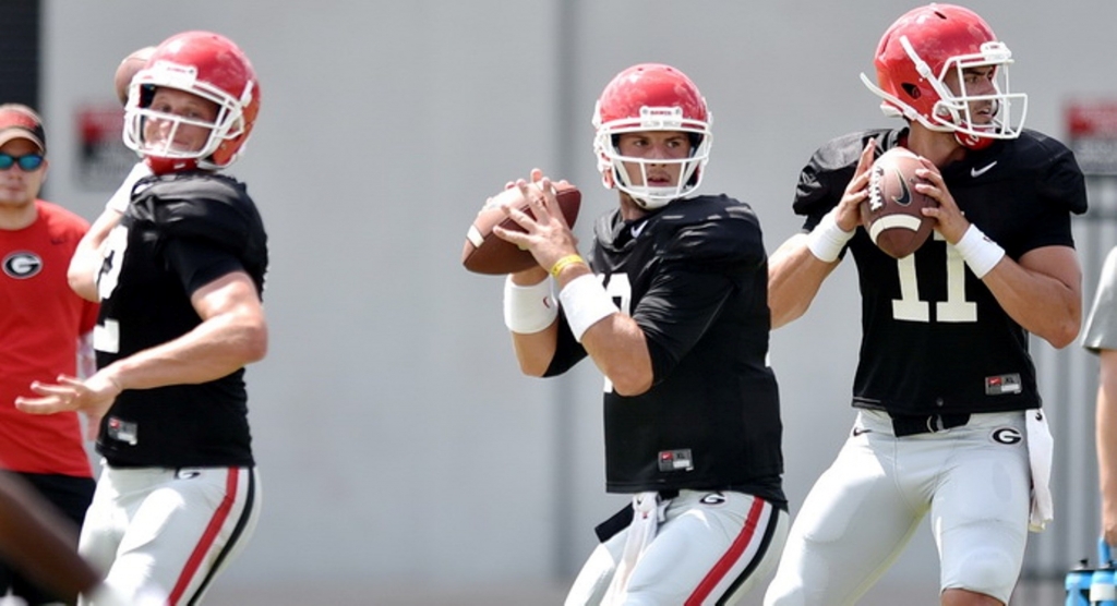 UGA quarterbacks Brice Ramsey Faton Bauta and Greyson Lambert