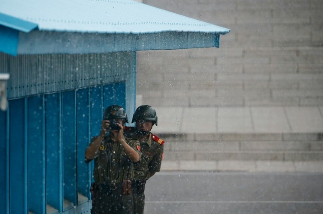 North Korean military personnel were seen planting mines on the North's side of a river crossing known as the Bridge of No Return