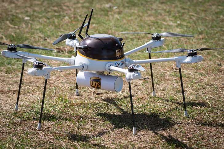 UPS’s Cy Phy test drone made a mock delivery of medicine to an island off the coast of Massachusetts