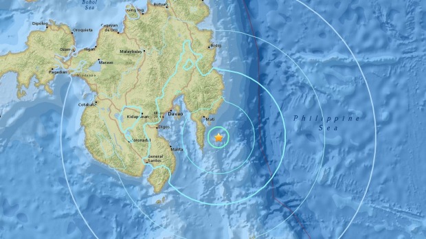 The quake hit off the coast of the Philippines