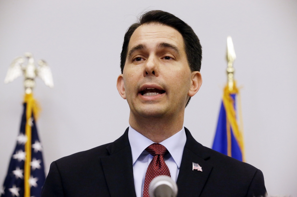 Wisconsin Gov. Scott Walker speaks at a news conference last September in Madison Wis