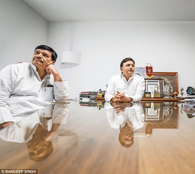 Yadav Family Values Uttar Pradesh Chief Minister Akhilesh Yadav with his uncle Shivpal