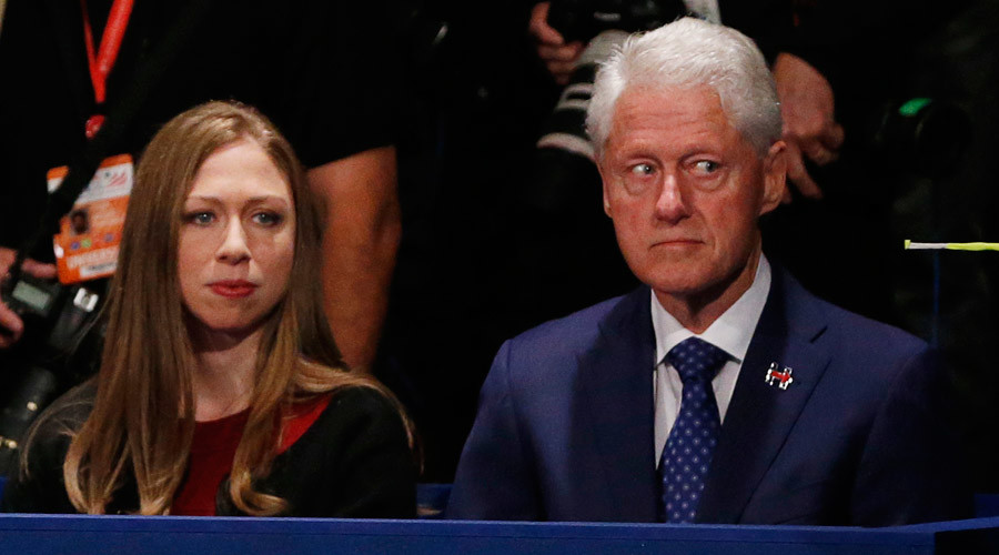 Chelsea Clinton and her father former U.S. President Bill Clinton