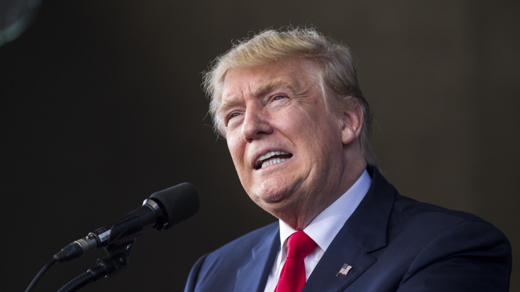 Donald Trump speaks during a rally on Monday in St. Augustine Fla