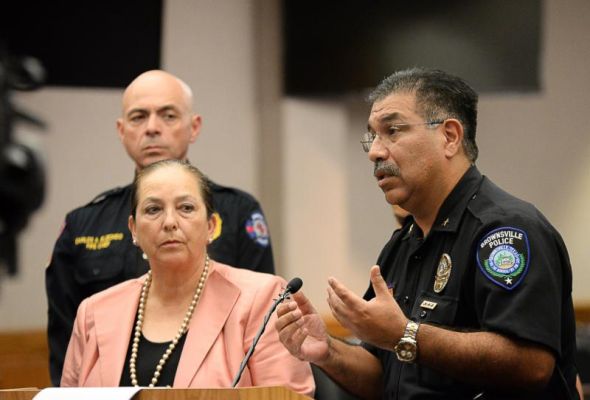 Police chief Orlando Rodriguez addresses the media Tuesday