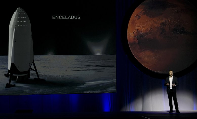 SpaceX founder Elon Musk speaks at the International Astronautical Congress in Guadalajara Mexico Tuesday