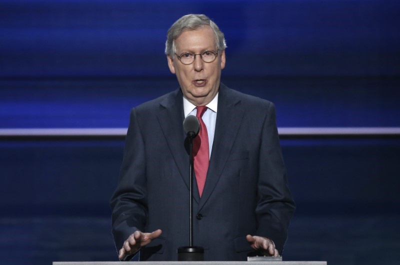 U.S. Senate Majority Leader Mitch Mc Connell speaks at the Republican National Convention in Cleveland Ohio