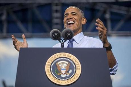 President Barack Obama at a Hillary Clinton campaign event in Greensboro N.C