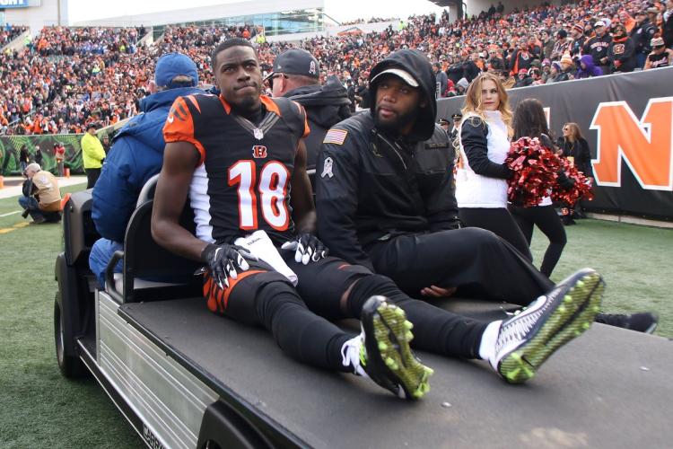 A.J. Green leaves Sunday’s Bengals Bills game with a hamstring injury